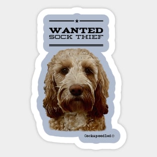 Cockapoo / Doodle Dog Sock Thief Sticker